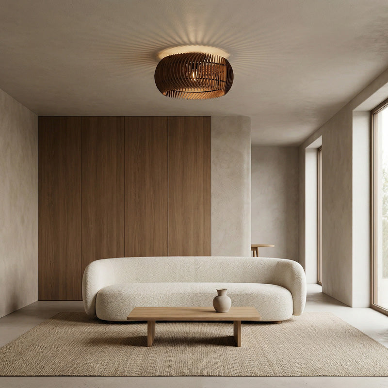 Deckenleuchte Holz im Wohnzimmer – warmes Licht für moderne und entspannte Wohnräume
