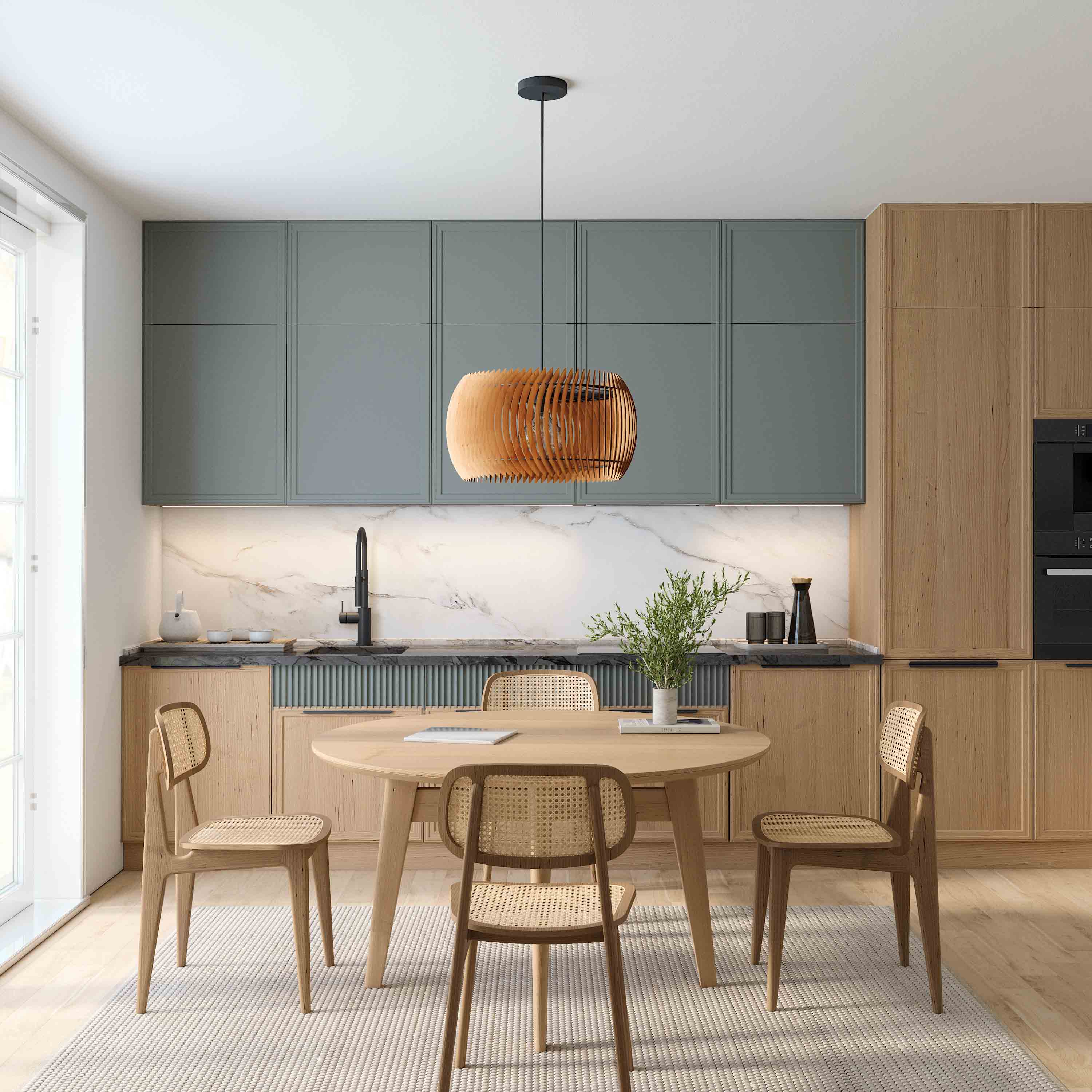 Pendelleuchte Siena aus Holz – handgefertigte Designlampe aus Nussbaum oder Kirschholz