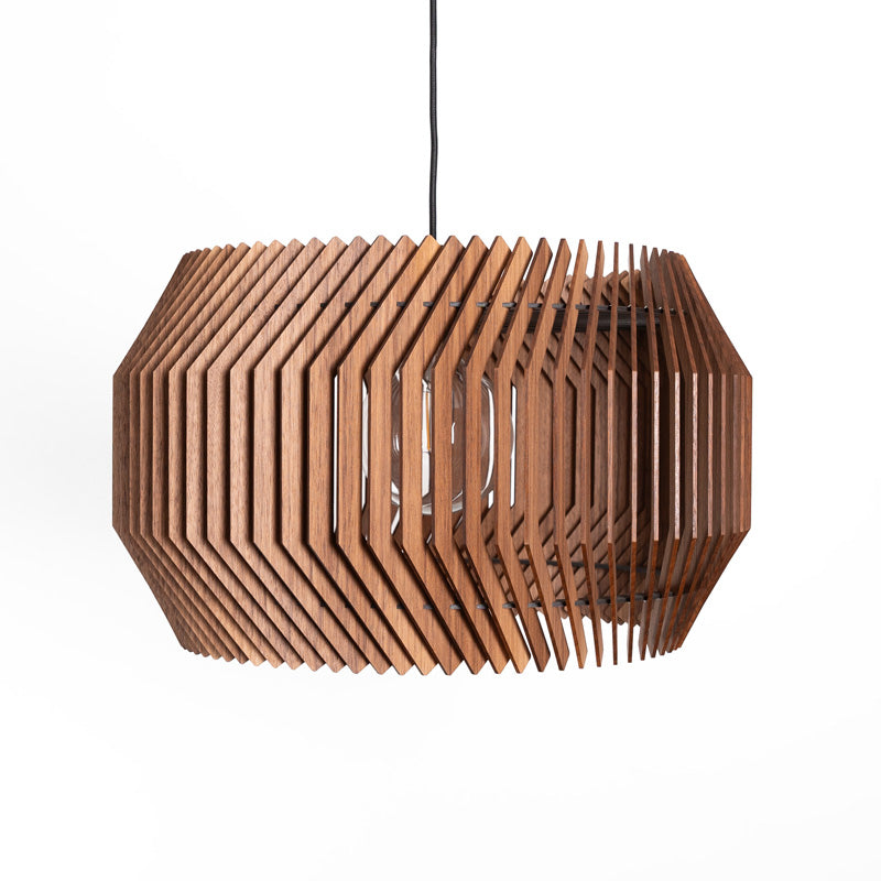 Pendelleuchte Manhattan – moderne Holz Designlampe aus Nussbaum oder Kirschholz