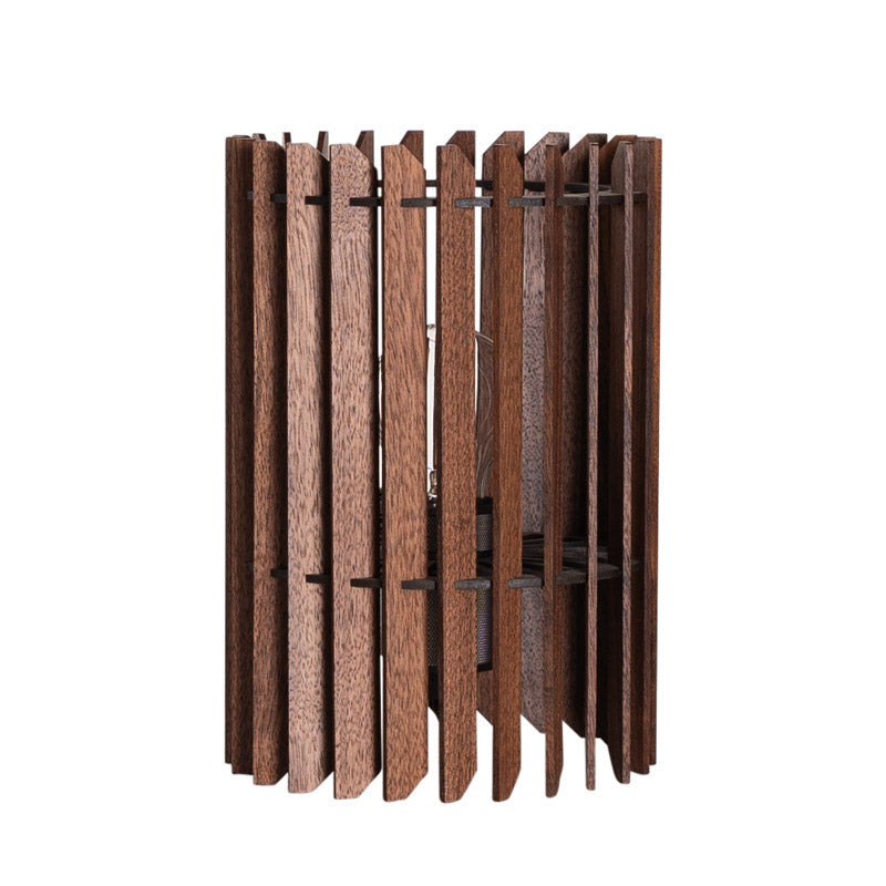Holz Tischleuchte rund – handgefertigte Designlampe aus Massivholz