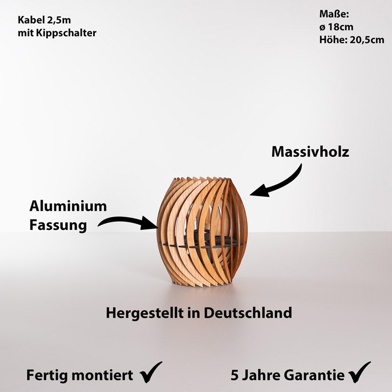 Tischleuchte Holz Maße und Aufbau – Designleuchte aus Massivholz im Überblick