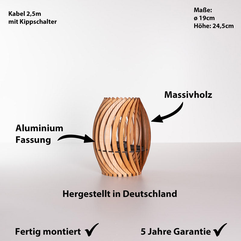 Tischleuchte Holz Maße und Aufbau – Designleuchte aus Massivholz im Überblick