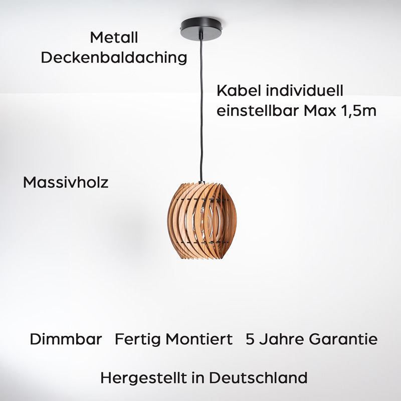 Pendelleuchte Holz Maße und Abmessungen – Siena Lampe aus Massivholz im Überblick