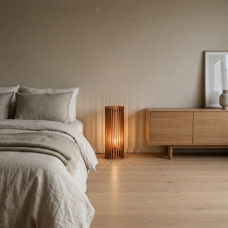 Bodenleuchte aus Kirschholz schlafzimmer
