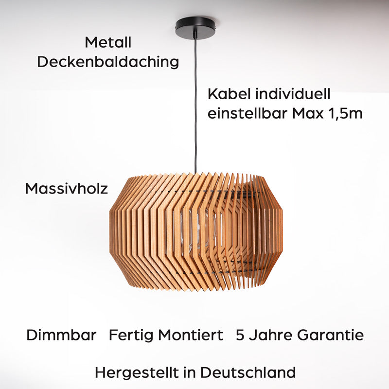 Pendelleuchte Holz Maße und Aufbau – Designlampe aus Massivholz im Überblick