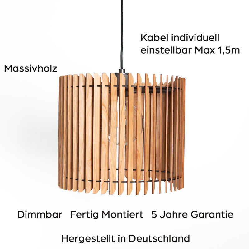 Holz Pendelleuchte warmes Licht – atmosphärische Beleuchtung mit natürlichem Schatteneffekt