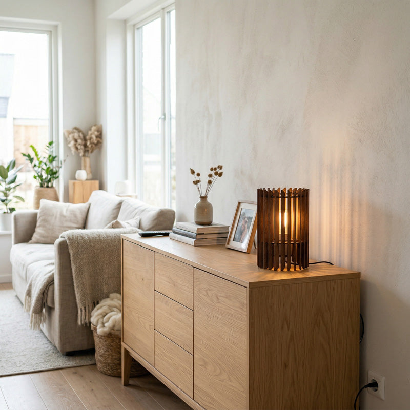 Tischleuchte aus Nussbaum Modern